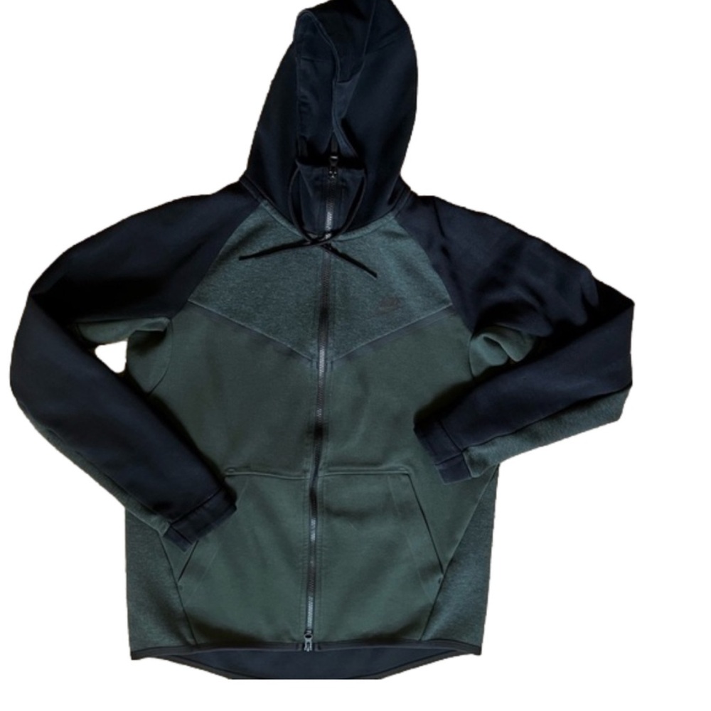 Nike Tech Full zip Hoodie Green and Black